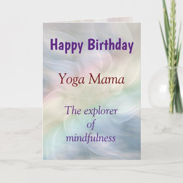 Tarjeta de diseño Feliz Cumpleaños Yoga Lady (Anverso)
