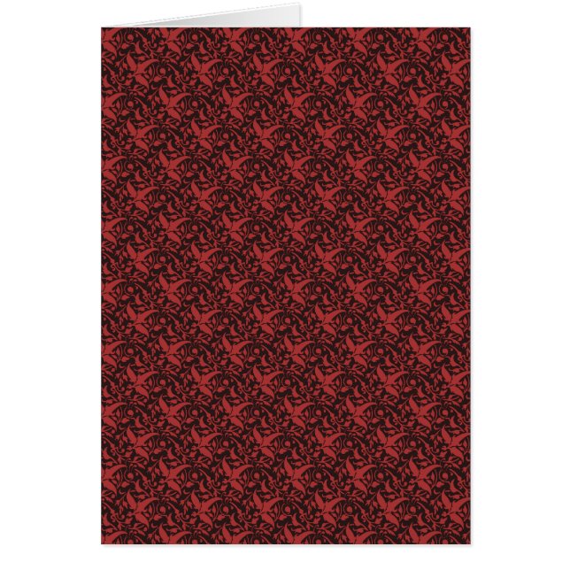 Tarjeta De Diseño Floral Elegante Rojo Y Negro (Frente)