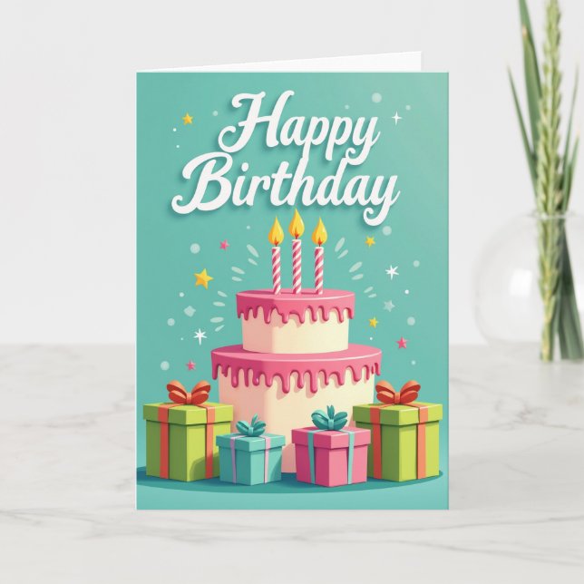 Tarjeta de diseño gráfico de cumpleaños (Anverso)