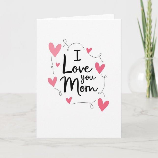 Tarjeta de diseño gráfico Te Amo Mamá (Anverso)