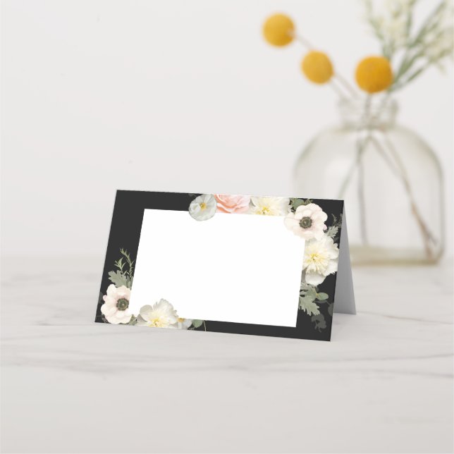 Tarjeta de diseño para Boda Anemone y Peony Bloom (Reverso)