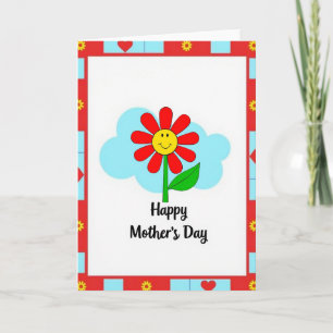 Tarjeta de diseño para el día de las madres Red He