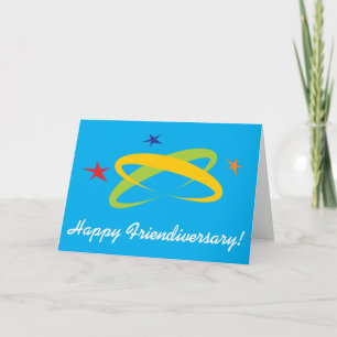 Tarjeta de diseño retro feliz de Friendiversario