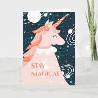 Tarjeta de diseño Stay Magic Unicorn