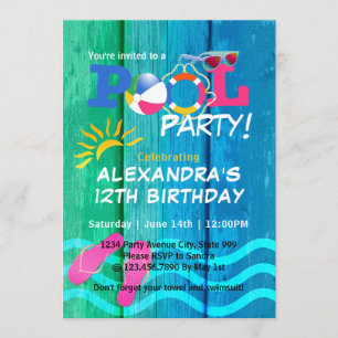 Tarjeta de diversión de verano de cumpleaños para