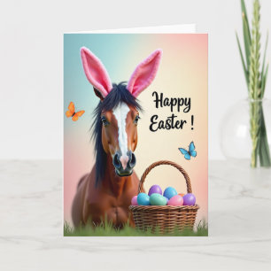 Tarjeta de diversión primaveral del caballo de Pas