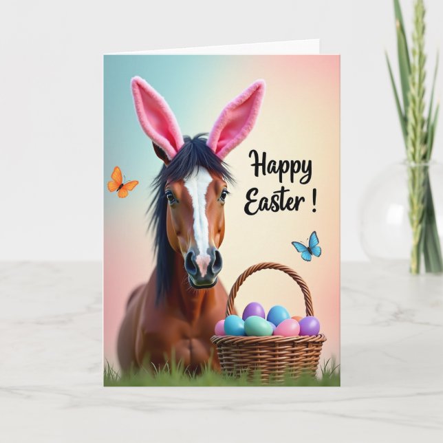Tarjeta de diversión primaveral del caballo de Pas (Anverso)
