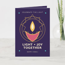 Tarjeta de Diwali de Alegría de Luz Geométrica Mod