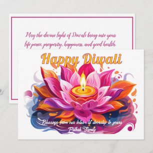 Tarjeta de Diwali de sueños de Diya personalizable