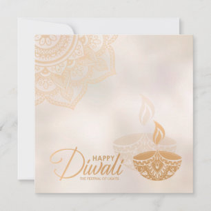 Tarjeta de Diwali Gold y Pearl Happy