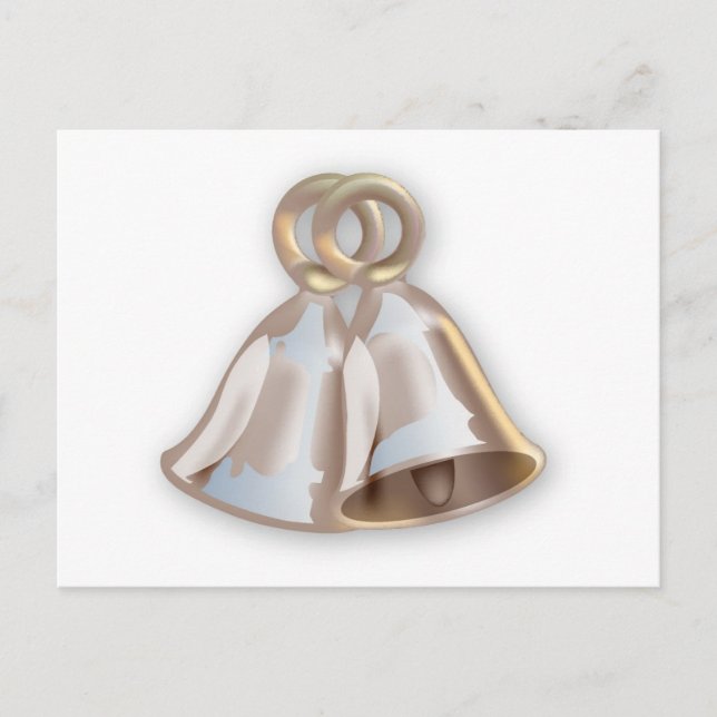 Tarjeta de Doble Campana de Boda para Guardar la F (Anverso)