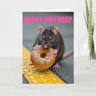 Tarjeta de Donut de Ratón Adorable