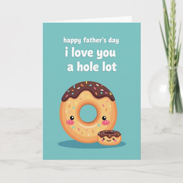 Tarjeta de Donut del Día del Padre Cálido (Anverso)