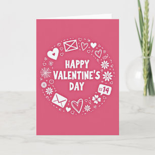 Tarjeta de Doodle del Día de San Valentín Feliz