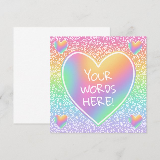 Tarjeta de doodles del corazón del arcoiris person (Anverso / Reverso)
