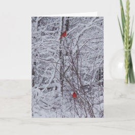 Tarjeta de dos cardenales 7x5 Navidades