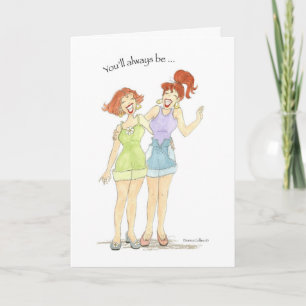 Tarjeta de dos Chicas de los mejores amigos