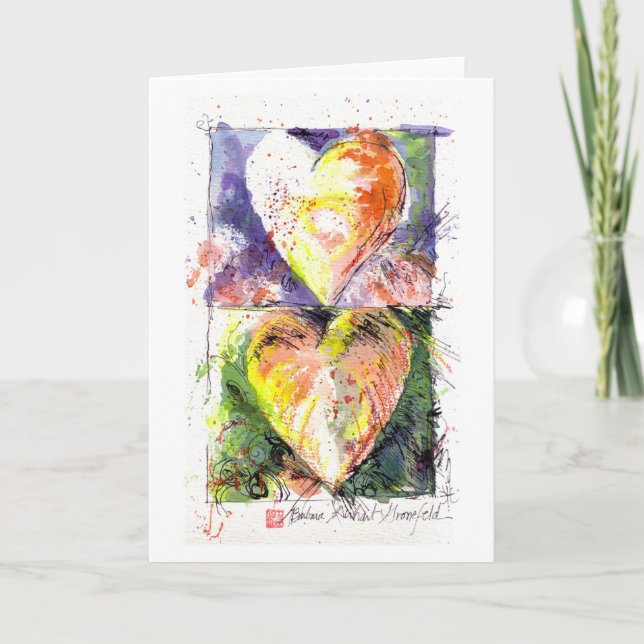 Tarjeta de dos corazones (Anverso)