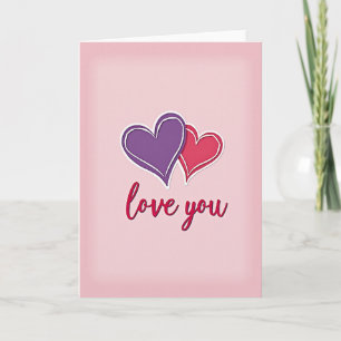 Tarjeta de Dos Corazones que te Aman