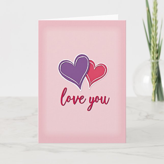 Tarjeta de Dos Corazones que te Aman (Anverso)