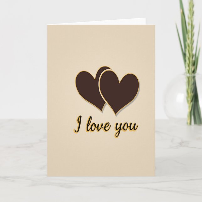 Tarjeta de Dos Corazones Te Amo (Anverso)