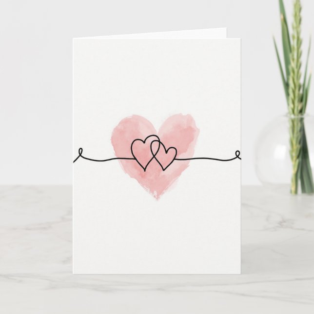 Tarjeta de Dos Corazones Un Amor (Anverso)