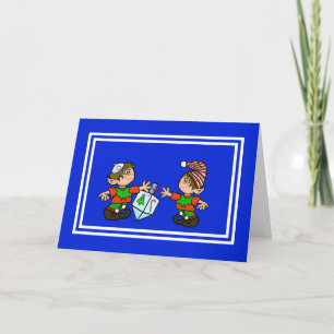 Tarjeta de dos Elves Chrismukkah