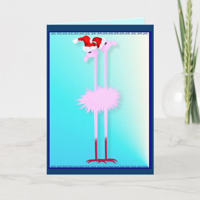 Tarjeta de dos flamencos del navidad (Anverso)