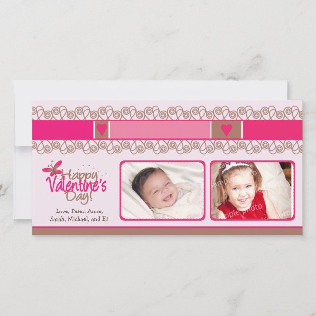 Tarjeta de dos fotos personalizada para El día de  (Anverso)