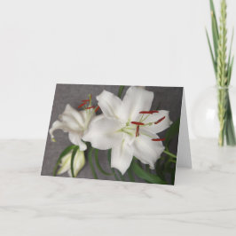 Tarjeta de dos lirios blancos