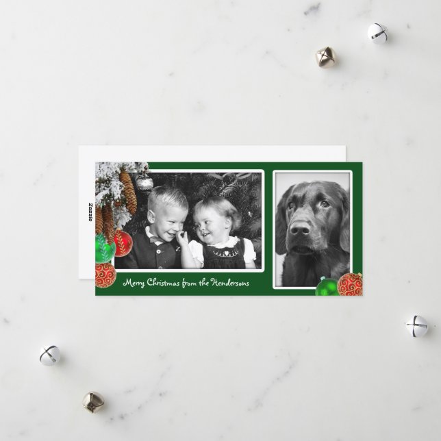 Tarjeta de dos Navidades de fotografía para niños  (Anverso/Reverso In Situ)
