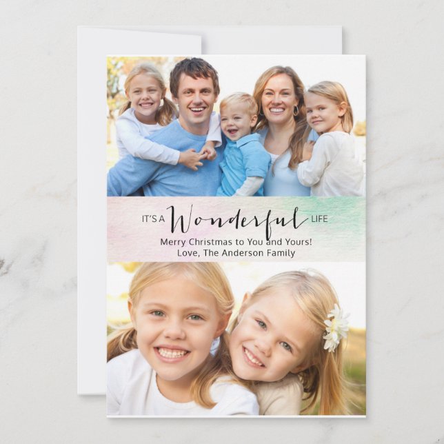 Tarjeta de dos Navidades fotográficos de la vida m (Anverso)