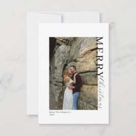 Tarjeta de dos Navidades fotográficos minimalistas