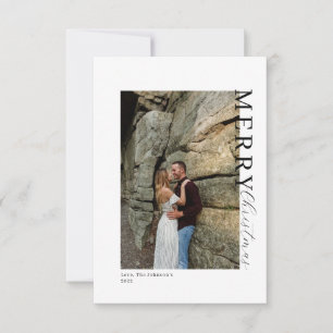 Tarjeta de dos Navidades fotográficos minimalistas