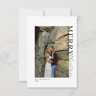 Tarjeta de dos Navidades fotográficos minimalistas