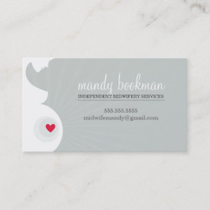 TARJETA DE DOULA DE MIDWIFE para el corazón grisác