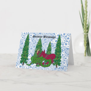 Tarjeta de dragón de bendición de solsticio