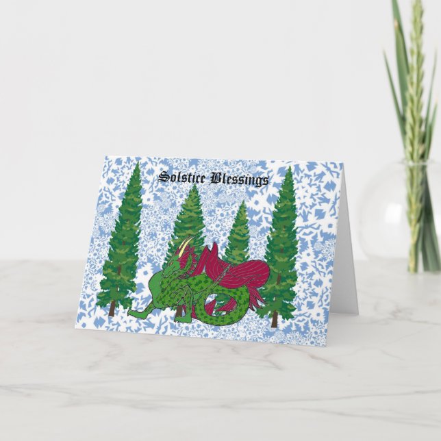 Tarjeta de dragón de bendición de solsticio (Anverso)