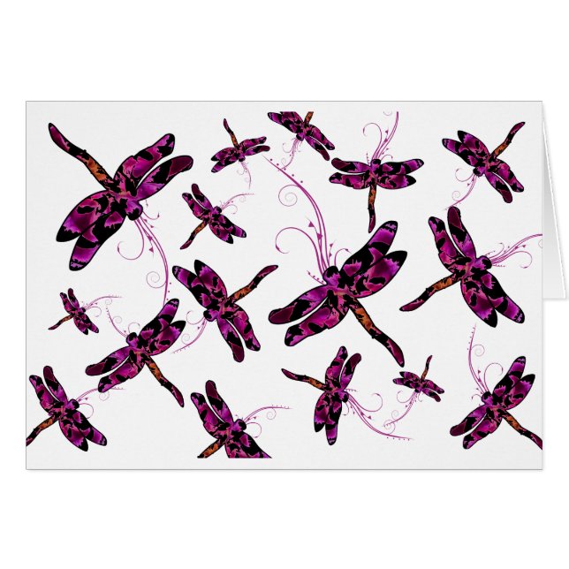 Tarjeta de Dragonflies caprichosa (Anverso (Horizontal))