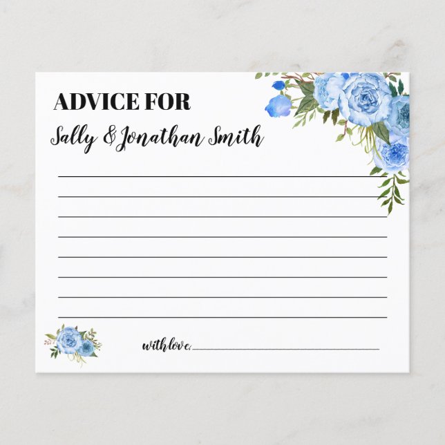 Tarjeta de ducha bilingüe Blue Advice para mamá y  (Anverso)