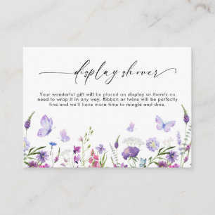 Tarjeta de ducha Boho Wildflower Butfly Display