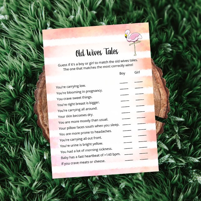 Tarjeta de ducha Coral Striped Flamingo Old Wives  (Subido por el creador)