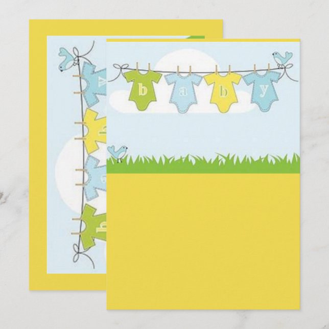 tarjeta de ducha de bebé (Anverso / Reverso)