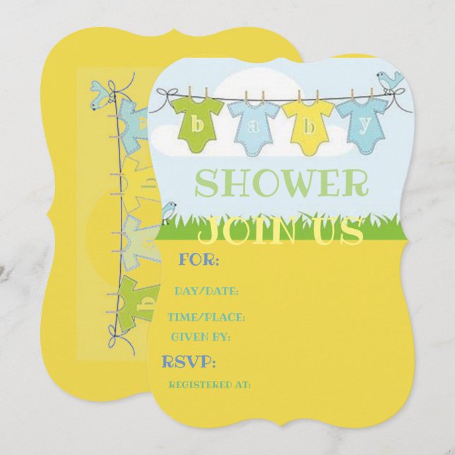 tarjeta de ducha de bebé (Anverso / Reverso)