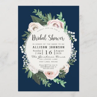 Tarjeta de ducha de color floral blanca verde verd