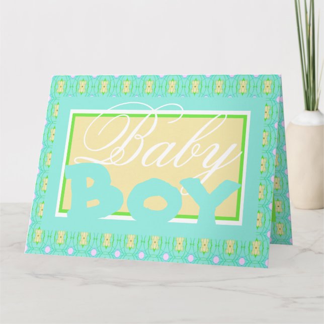 Tarjeta de ducha de felicitaciones a Baby Boy (Anverso)