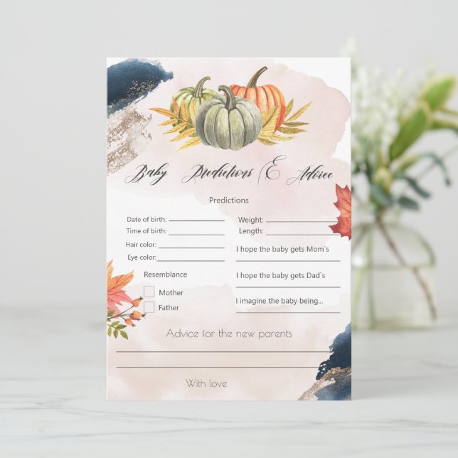 Tarjeta de ducha de la bahía de calabaza para bebé (Anverso de pie)