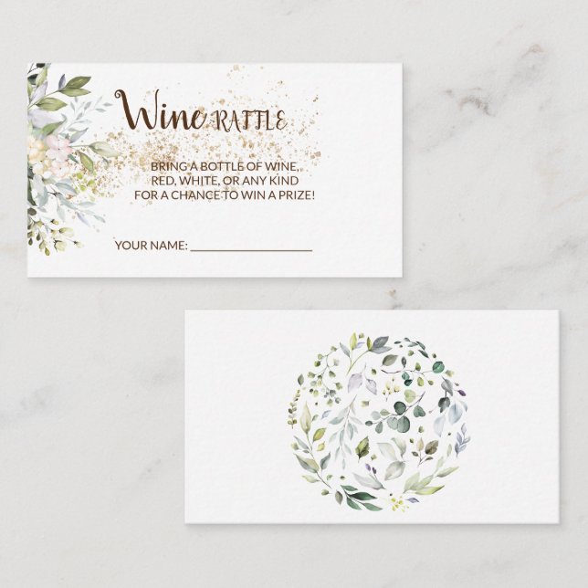 Tarjeta de ducha de la novia de herbal Wine Raffle (Anverso / Reverso)
