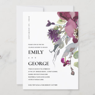 TARJETA DE DUCHA DE LA PAREJA DE LA PAREJA FLORAL 