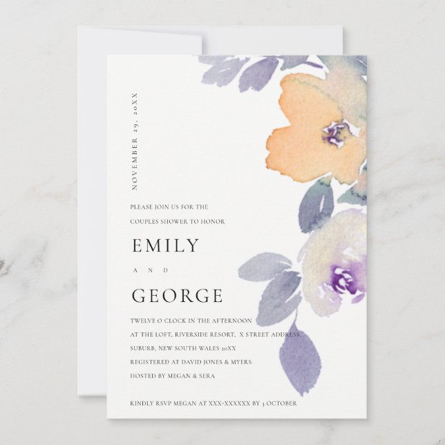 TARJETA DE DUCHA DE LA PAREJA FLORAL DEL ROSA DE L (Anverso)